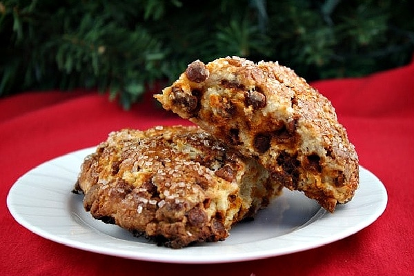 cinnamon eggnog scones on plate