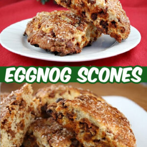 pinterest image for eggnog scones