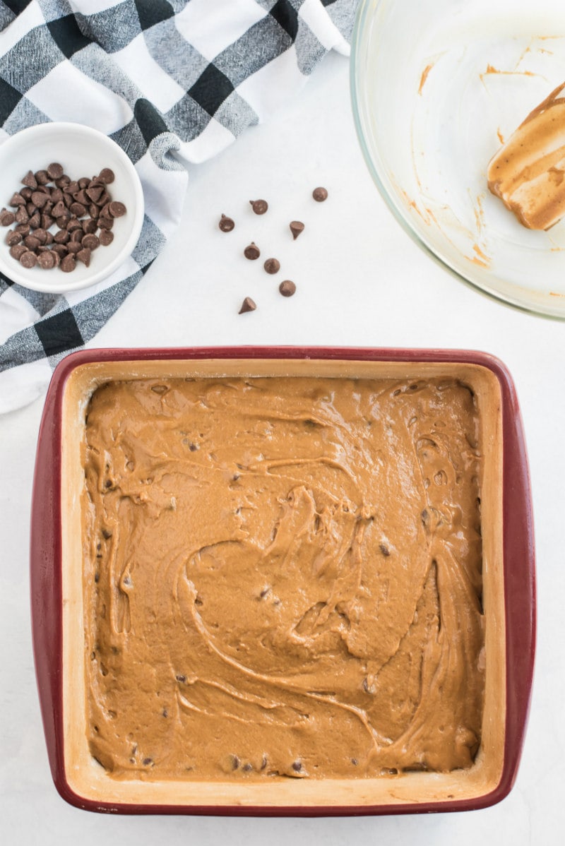 batter for gingerbread bars in square pan
