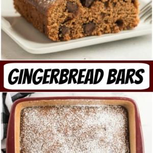 pinterest collage image for gingerbread bars