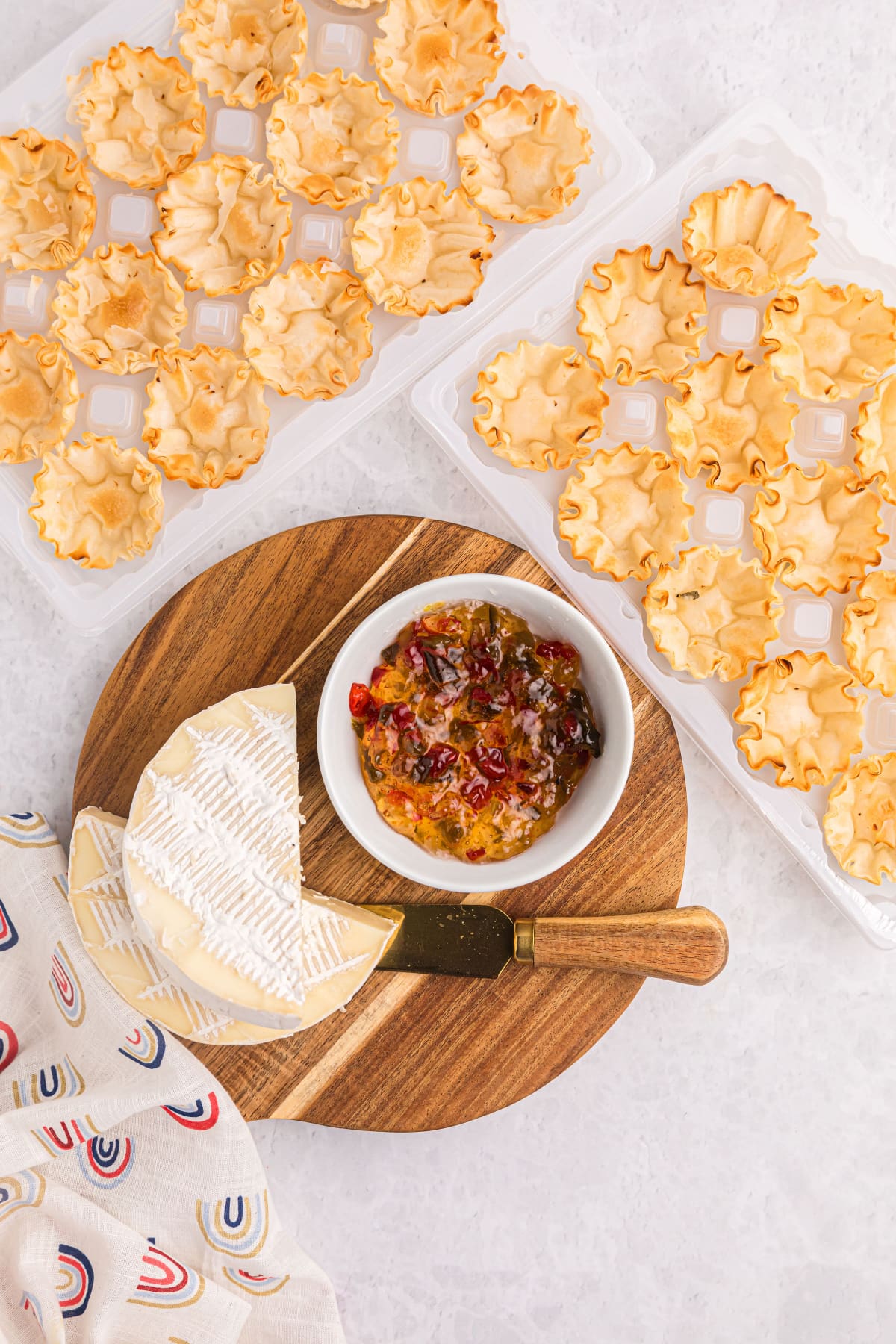 ingredients displayed for making hot brie kisses