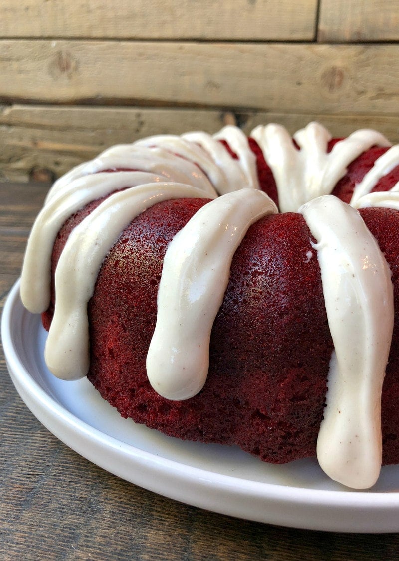 Red Velvet Bundt Cake with Cream Cheese Filling - Sugar Salt Magic