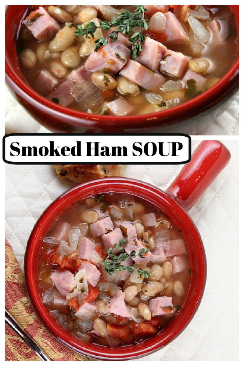 Pinterest collage image for Smoked Ham Soup
