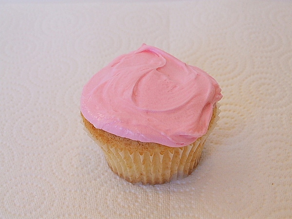 pink frosted cupcake