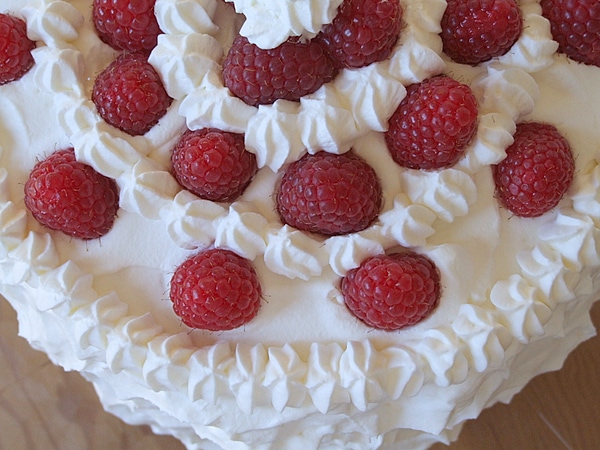 Perfect Party Cake with Fresh Raspberries