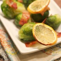 Roasted Brussels Sprouts with Lemon and Bacon