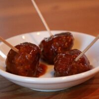 Apple Cheddar Sausage Meatballs with Dijon Balsamic Glaze