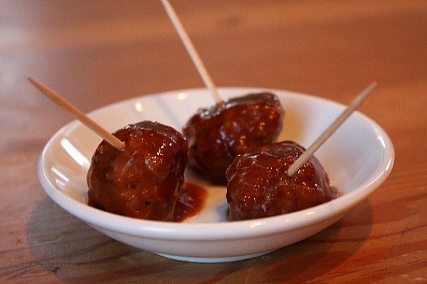 Apple Cheddar Sausage Meatballs with Dijon Balsamic Glaze