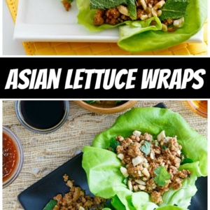 pinterest collage image for asian lettuce wraps