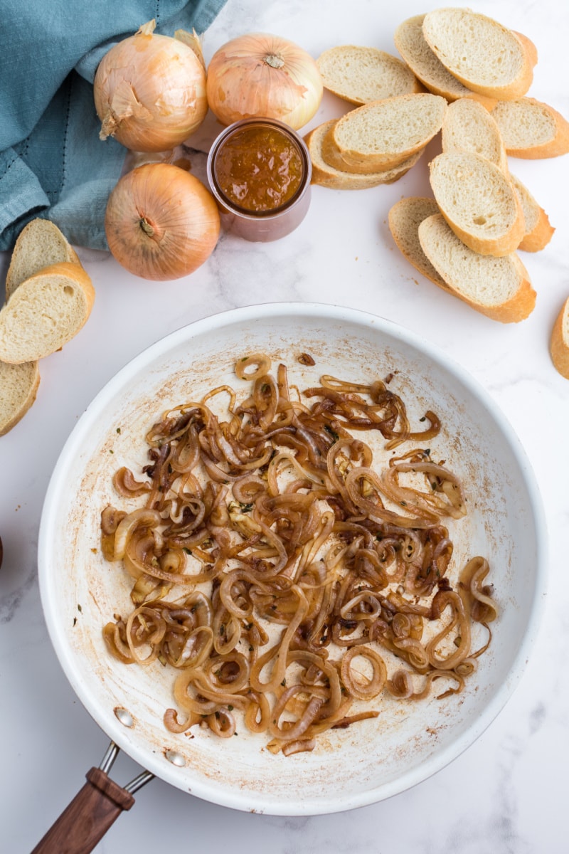 caramelized onions in a pan