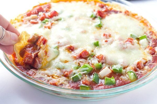 Hot and Cheesy Pepperoni Dip recipe by RecipeGirl