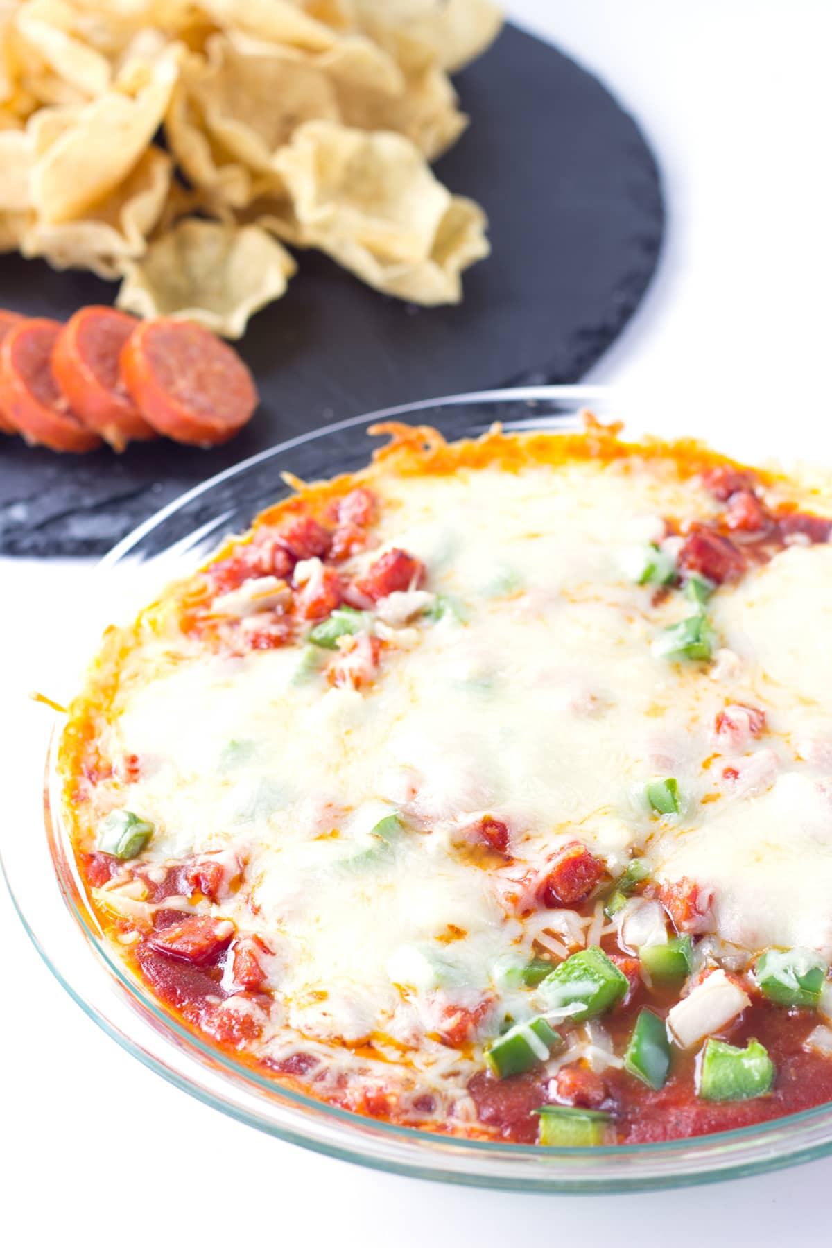 dish of pepperoni dip