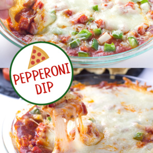 pinterest image for pepperoni dip