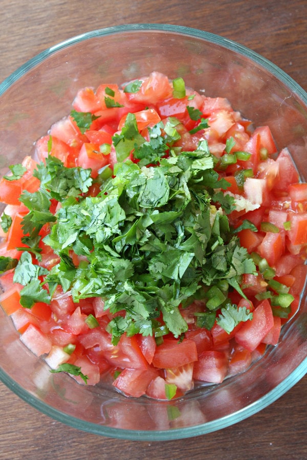 making salsa fresca