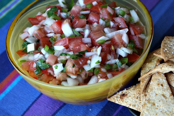 Bowl of homemade Salsa Fresca 