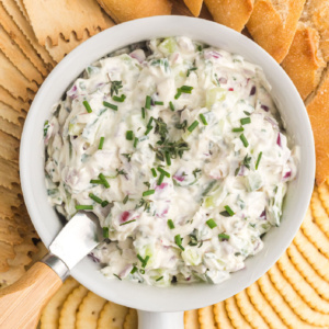 pinterest image for vegetable goat cheese spread
