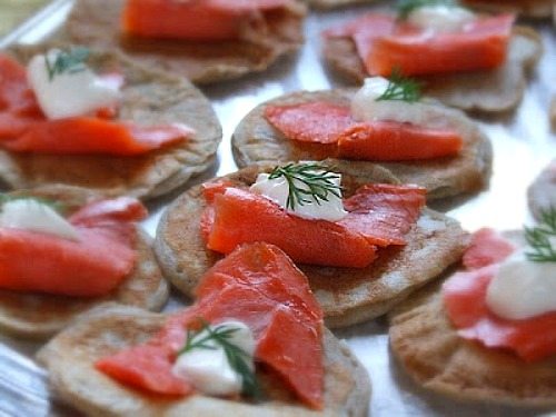 Buckwheat Blinis with Smoked Salmon