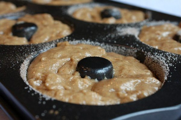 Apple Cider Doughnut Batter in the donut pan