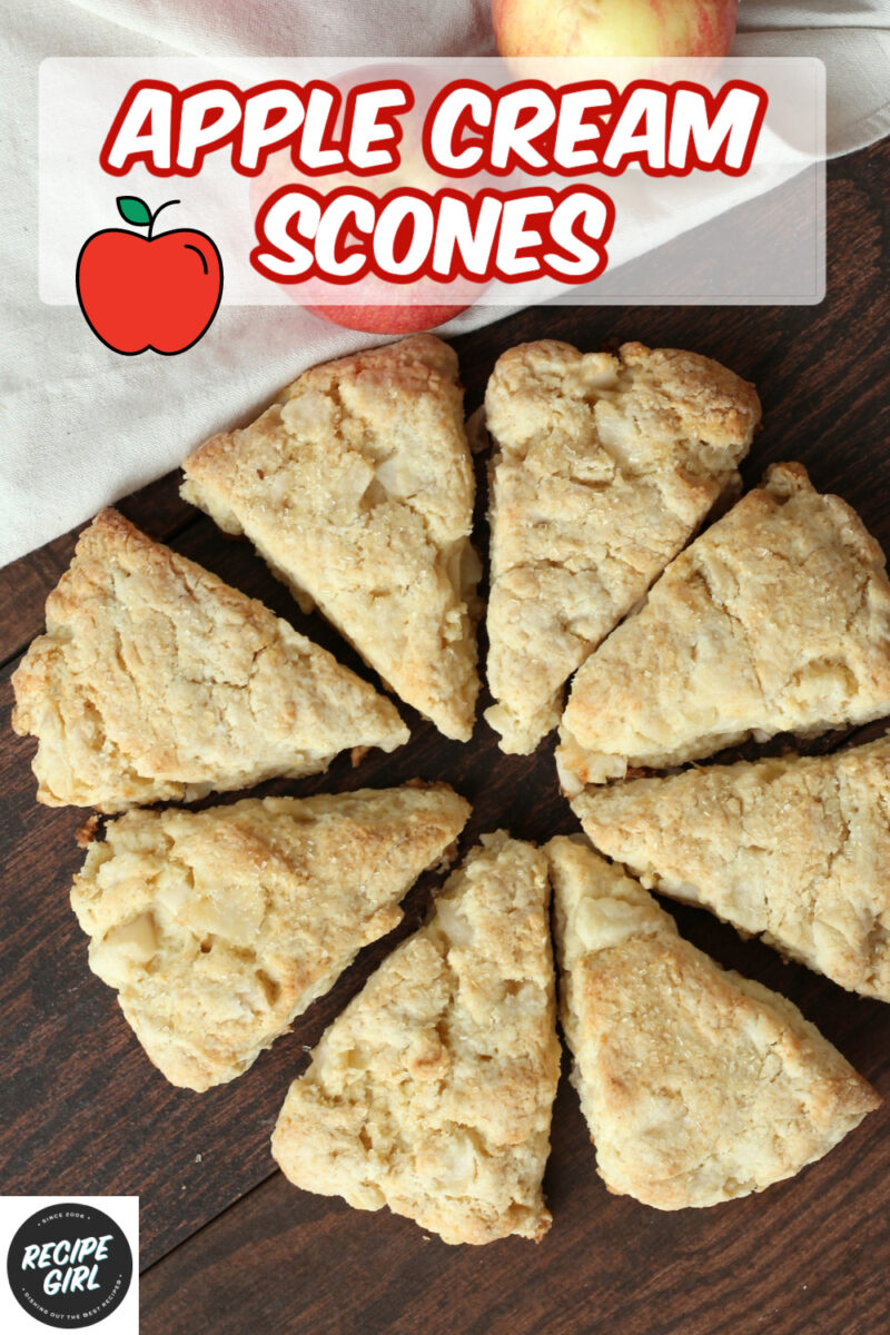 pinterest image for apple cream scones