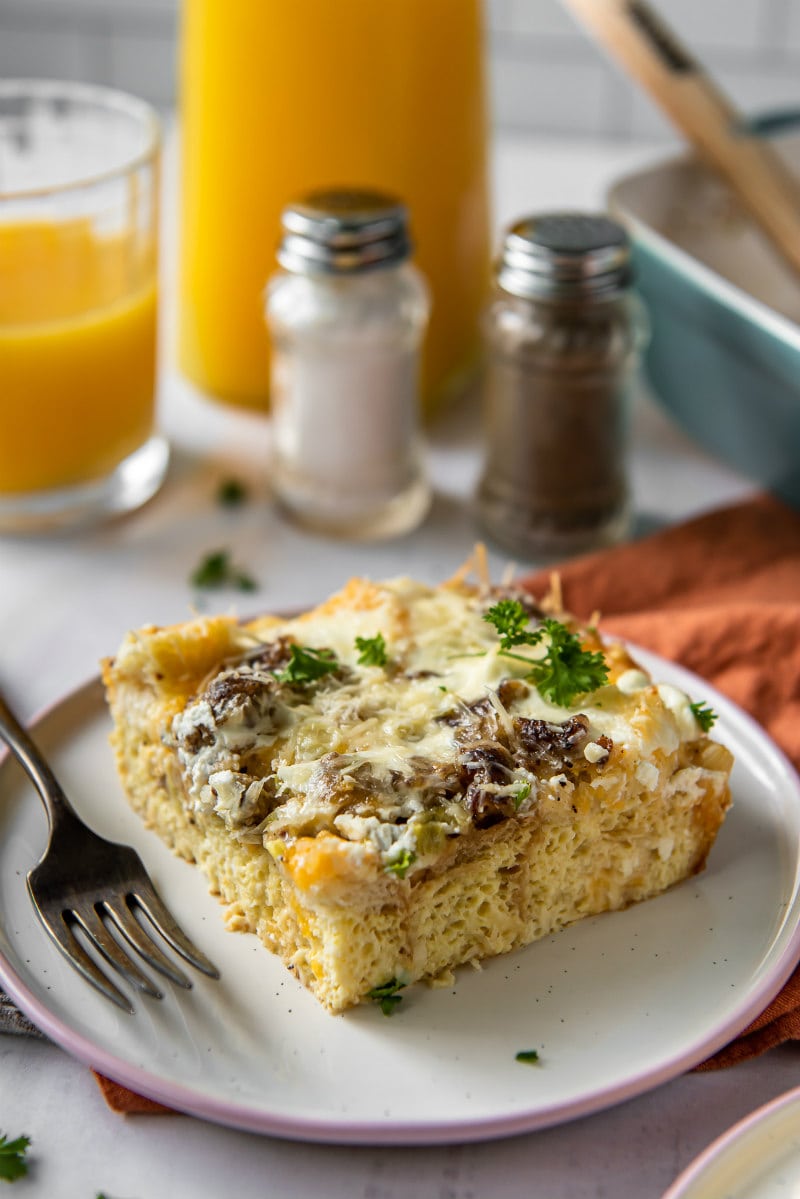 slice of Make Ahead Breakfast Casserole