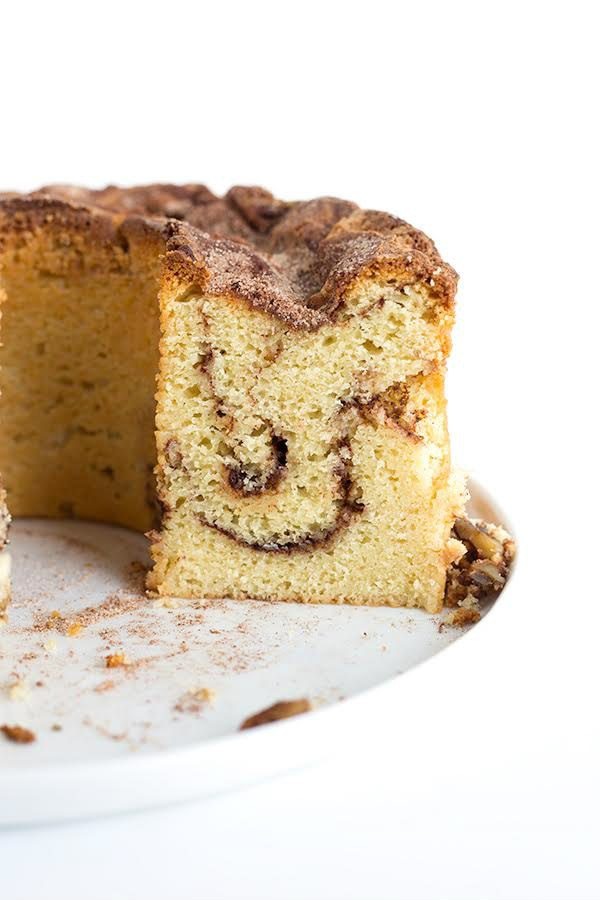 Sliced into Cinnamon Morning Cake