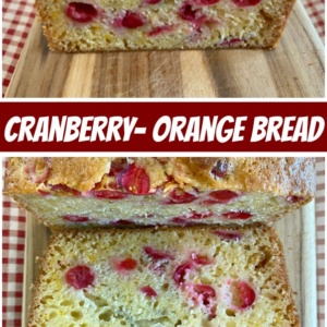 pinterest collage image for cranberry orange bread