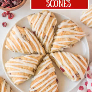 pinterest image for cranberry vanilla scones