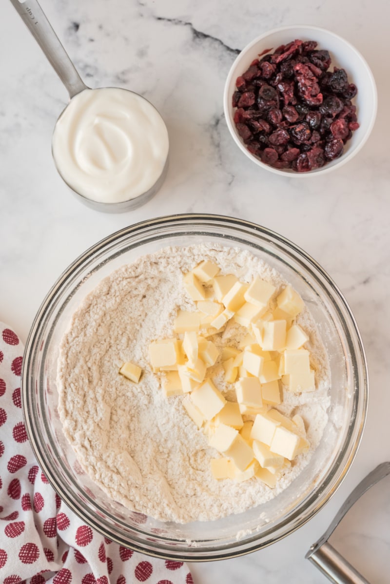 ingredients for cranberry vanilla scones