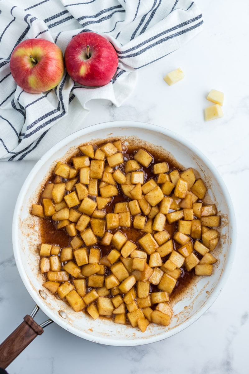 sauteed apples in pan