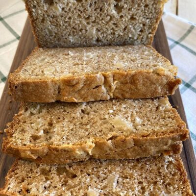 sliced fresh apple bread