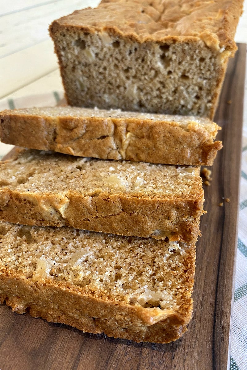 sliced fresh apple bread