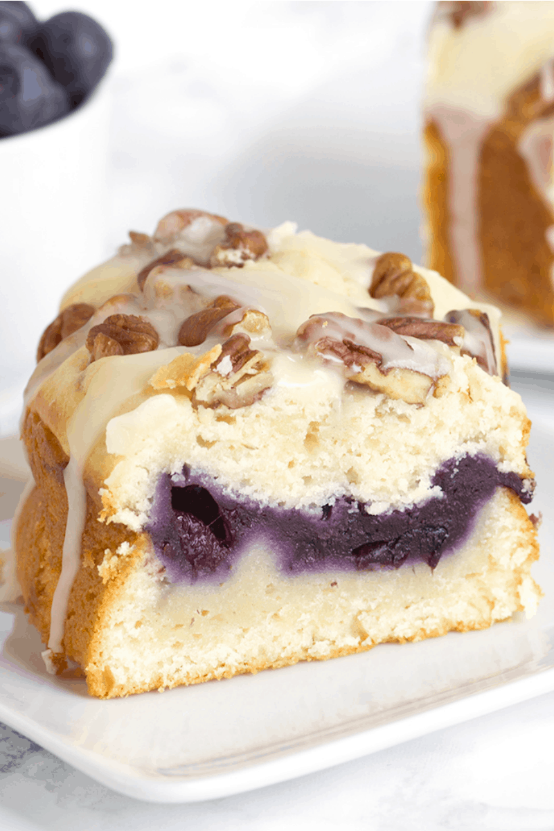 slice of Fresh Blueberry Coffee Cake