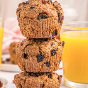 pinterest image for moist bran muffins