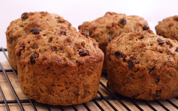 bran muffins sitting on a cooling rack