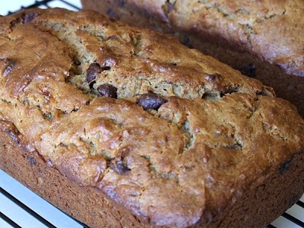 loaf of peanut butter chocolate chip banana bread