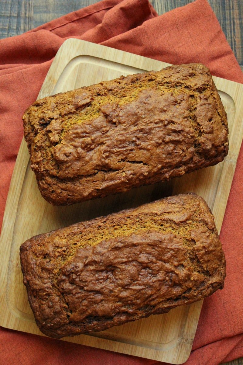 Two loaves of Pumpkin Banana Nut Bread