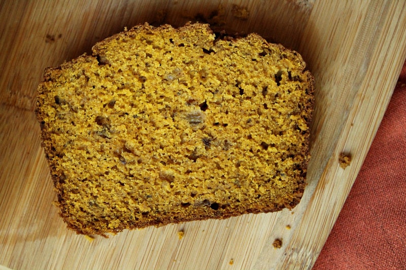 Slice of Pumpkin Banana Nut Bread