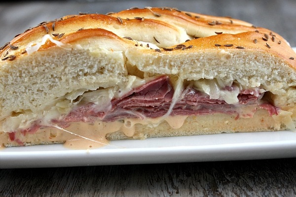 Reuben Bread slice of reuben loaf