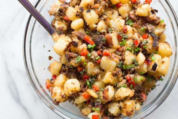 Skillet Breakfast Potatoes - recipe from RecipeGirl.com