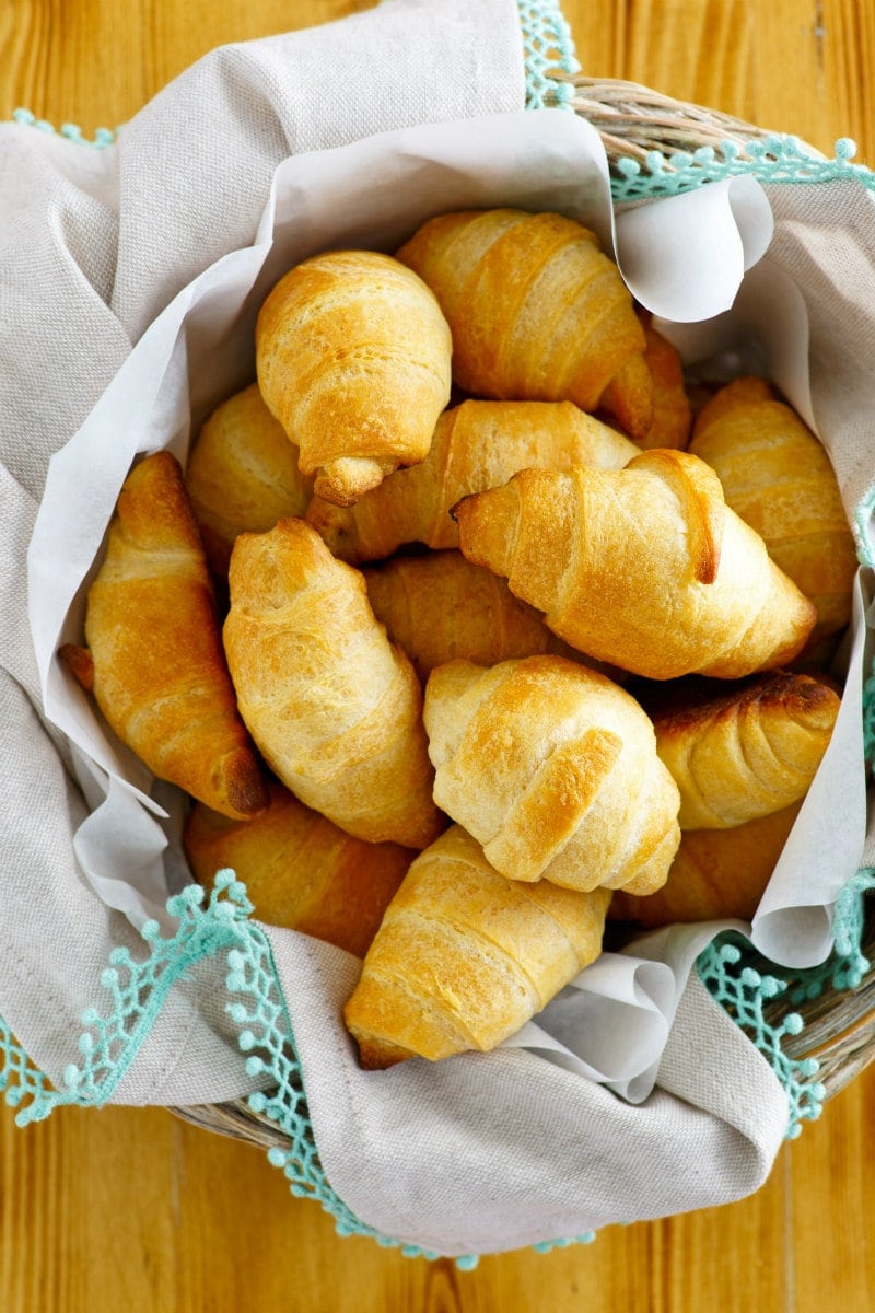 basket of Sweet Potato Croissants