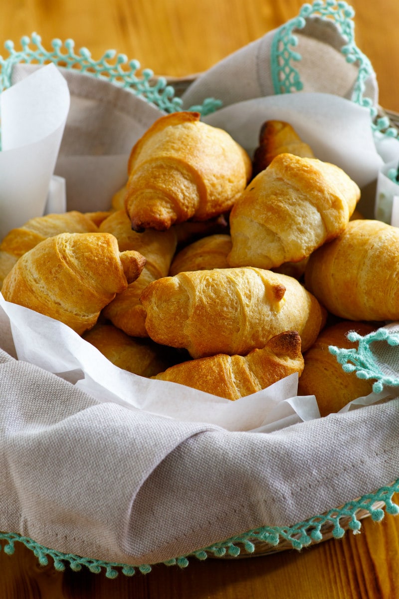 basket of Sweet Potato Croissants