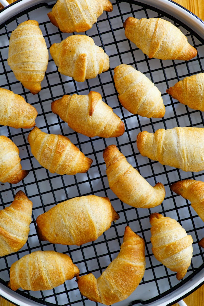 Sweet Potato Croissants on a cooling rack