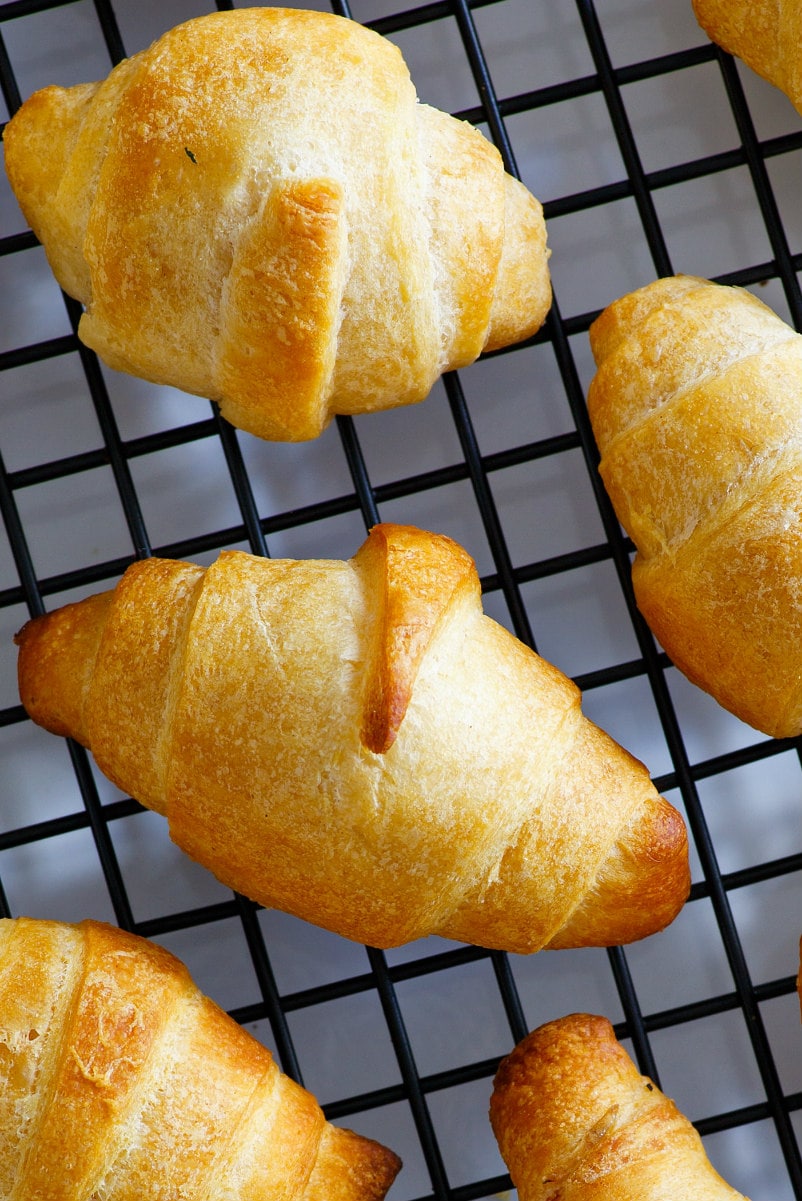 Sweet Potato Croissants on a cooling rack