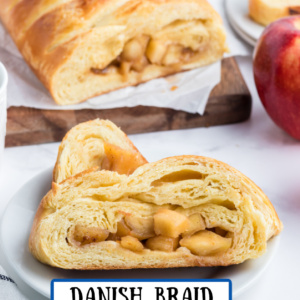 pinterest image for danish braid with apple filling