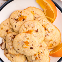 a platter of almond orange wafer cookies