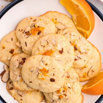 a platter of almond orange wafer cookies