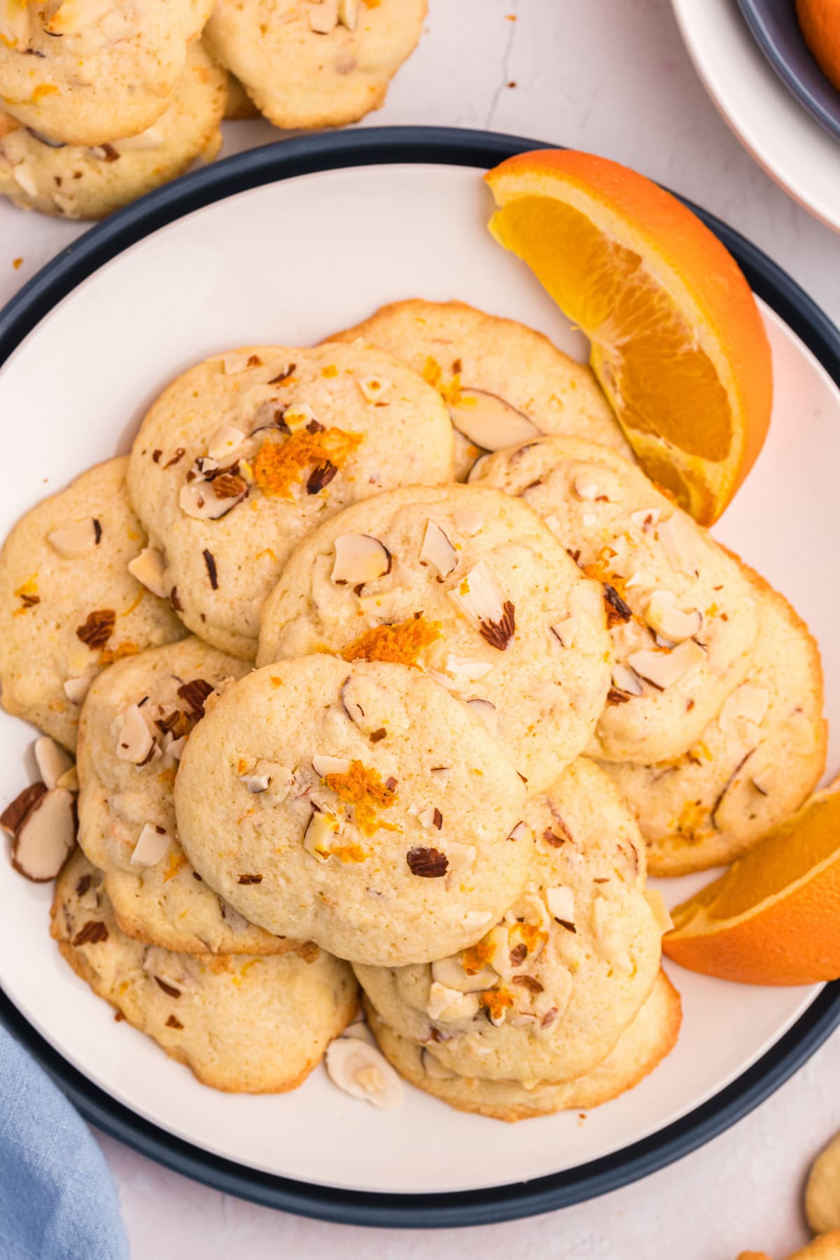 a platter of almond orange wafer cookies