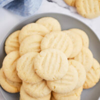 plate of sugar cookies stacked