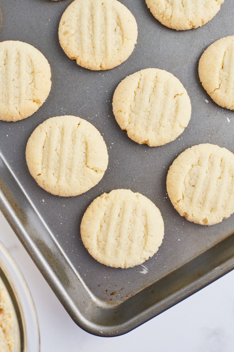 sugar cookies on baking pan