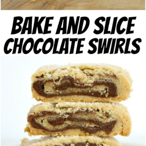 Bake and Slice Chocolate Swirls pinterest collage image